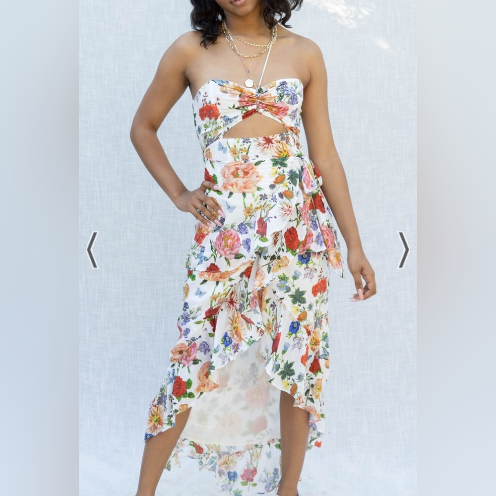 Floral Strapless Dress